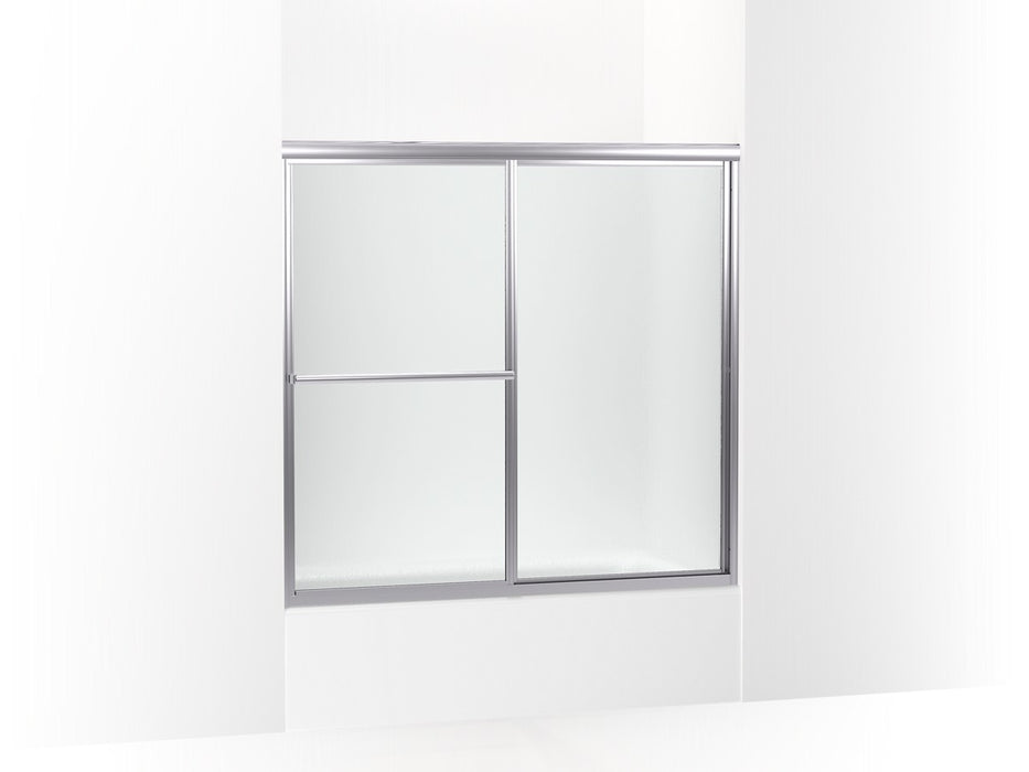 Sterling Deluxe 56-1/4" H sliding bath door with 1/8"-thick glass - Silver
