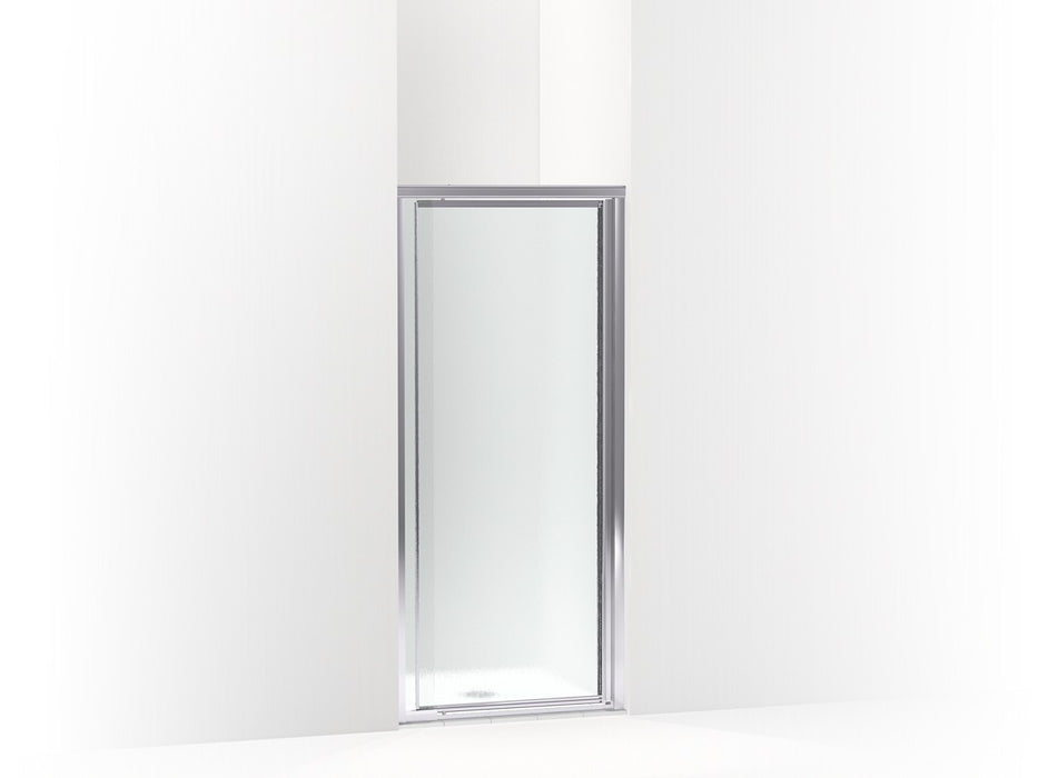 Sterling Deluxe 65-1/2" H pivot shower door with 1/8"-thick glass - Silver