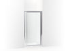 Sterling Deluxe 65-1/2" H pivot shower door with 1/8"-thick glass - Silver