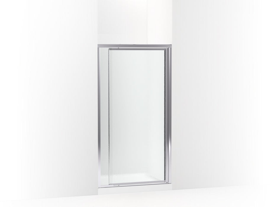 Sterling Deluxe 65-1/2" H pivot shower door with 1/8"-thick glass - Silver