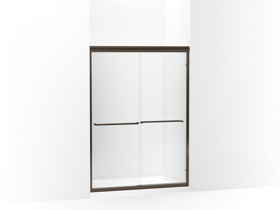 Sterling Finesse 65-1/2" H sliding shower door with 1/4"-thick glass - Anodized Deep Bronze