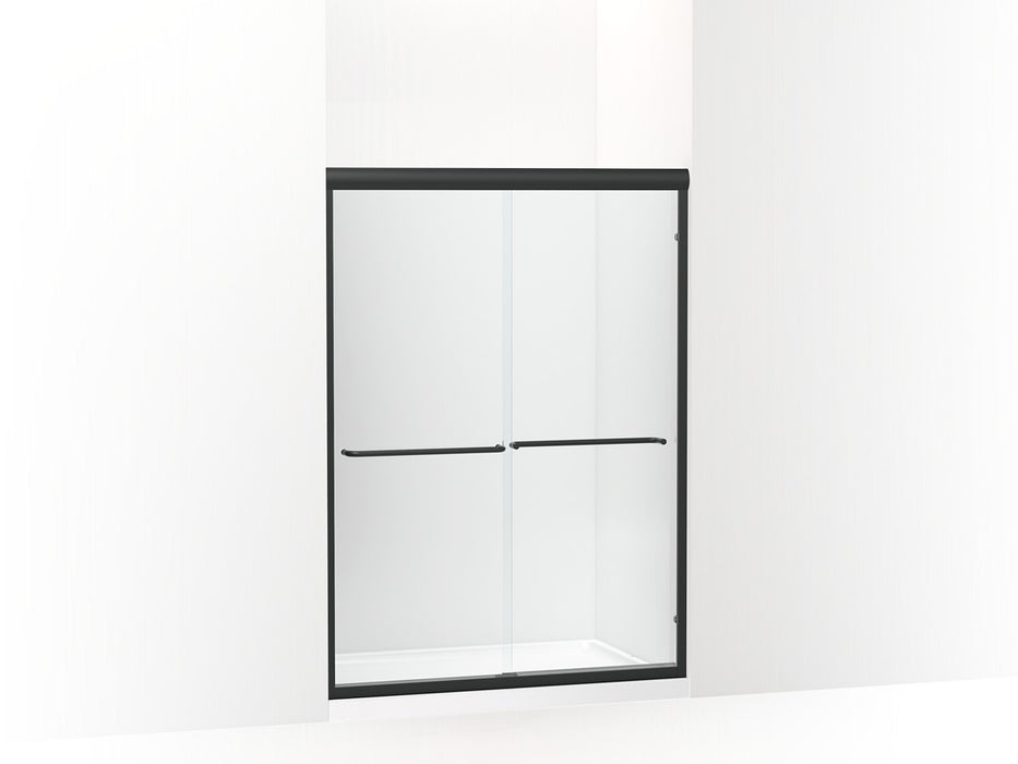 Sterling Finesse 65-1/2" H sliding shower door with 1/4"-thick glass - Matte Black