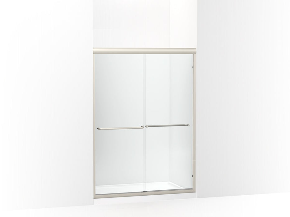 Sterling Finesse 65-1/2" H sliding shower door with 1/4"-thick glass - Nickel