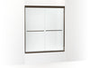 Sterling Finesse 65-1/2" H sliding shower door with 1/4"-thick glass - Anodized Deep Bronze