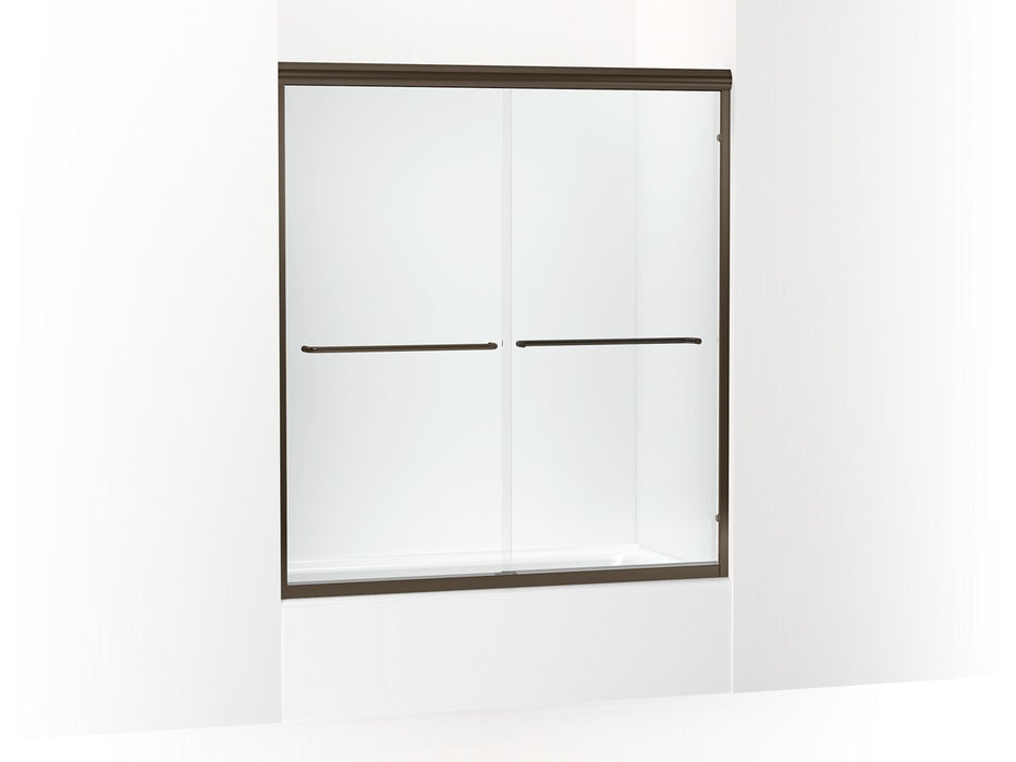 Sterling Finesse 65-1/2" H sliding shower door with 1/4"-thick glass - Anodized Deep Bronze