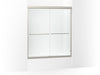 Sterling Finesse 65-1/2" H sliding shower door with 1/4"-thick glass - Nickel
