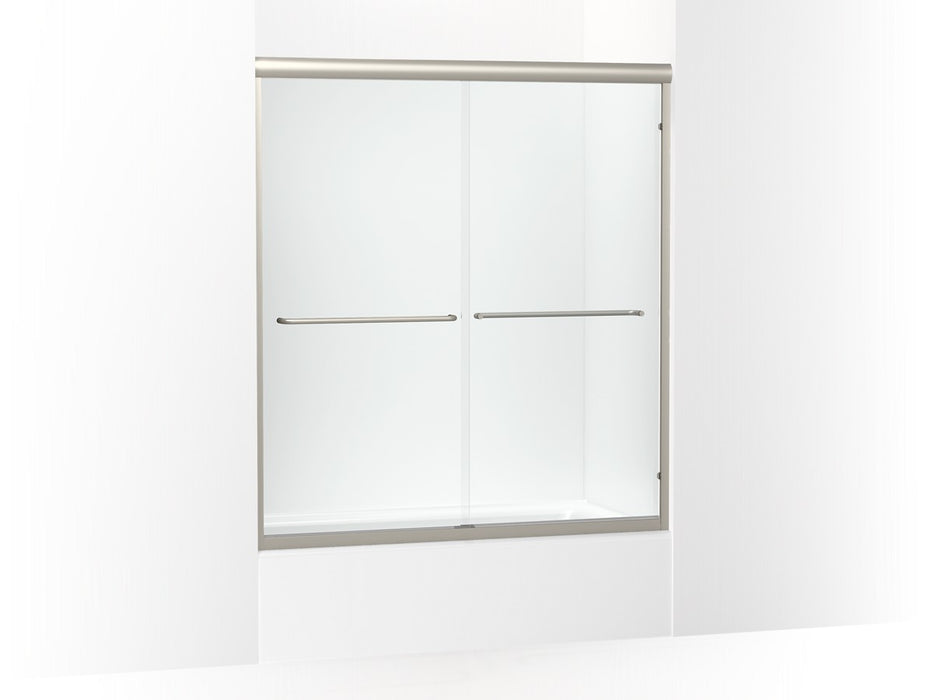 Sterling Finesse 65-1/2" H sliding shower door with 1/4"-thick glass - Nickel