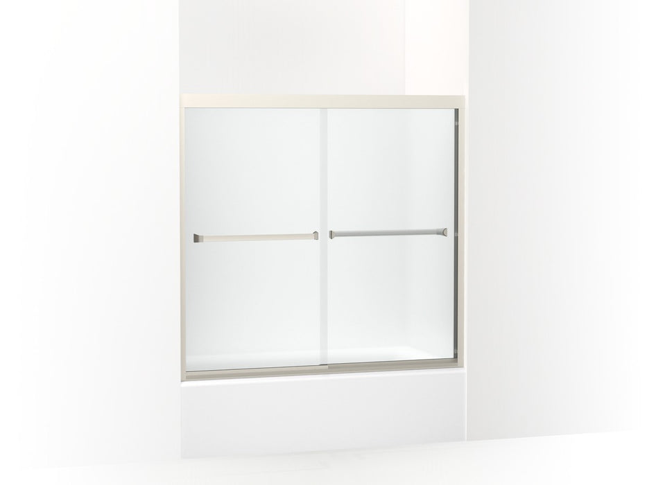 Sterling Meritor Frameless sliding bath door 54-3/8"–59-3/8" W x 55-1/8" H - Nickel