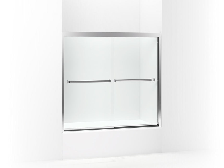 Sterling Meritor Frameless sliding bath door 54-3/8"–59-3/8" W x 55-1/8" H - Silver