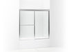 Sterling Deluxe Framed sliding bath door, 56-1/4" H x 54-3/8 - 59-3/8" W, with 1/8" thick Clear glass - Silver