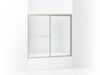 Sterling Deluxe Framed sliding bath door 54-3/8"–59-3/8" W x 56-3/16" H - Nickel