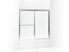 Sterling Deluxe Framed sliding bath door, 56-1/4" H x 54-3/8 - 59-3/8" W, with 1/8" thick Rain glass - Silver