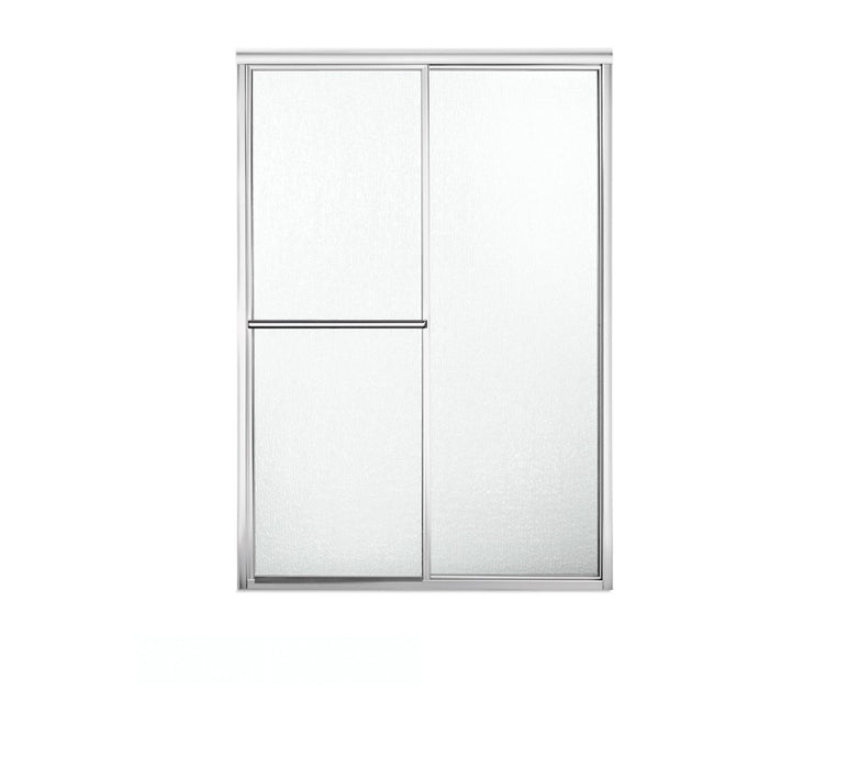 Sterling Deluxe Framed sliding shower door, 70" H x 43-7/8 - 48-7/8" W, with 1/8" thick Rain glass - Silver