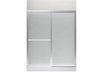 Sterling Deluxe Framed sliding shower door, 70" H x 54-3/8 - 59-3/8" W, with 1/8" thick Rain glass - Silver
