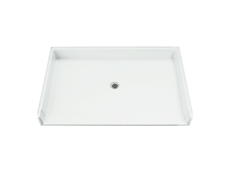 Sterling OC-S-63 63-1/2" x 39-3/8" Vikrell roll-in shower base, center drain, center drain - White