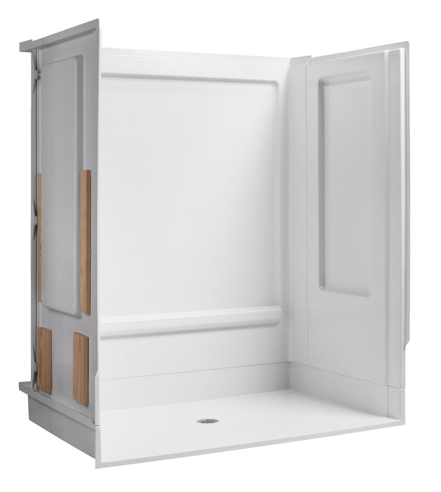 Sterling OC-S-63 63-1/4" Vikrell shower back wall with Aging in Place backerboards - White