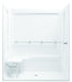 Sterling 62070125 OC-S-63 63-1/4" x 39-3/8" Vikrell® Roll-in Shower with Left Seat and Grab Bars, Center Drain, White
