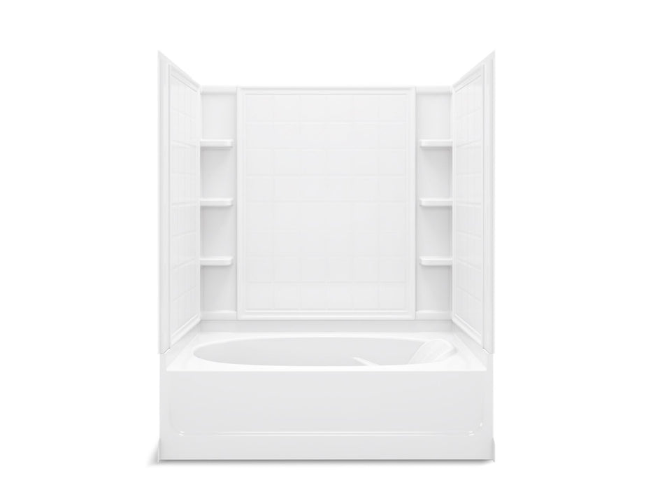Sterling 71100112 Ensemble Tile 60" x 36" Vikrell® Bath/shower, Left Above-floor Drain, White