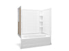 Sterling 71100128 Ensemble Tile 60" x 36" Vikrell® Bath/shower with Aging in Place Backerboards, Right Above-floor Drain, Whi