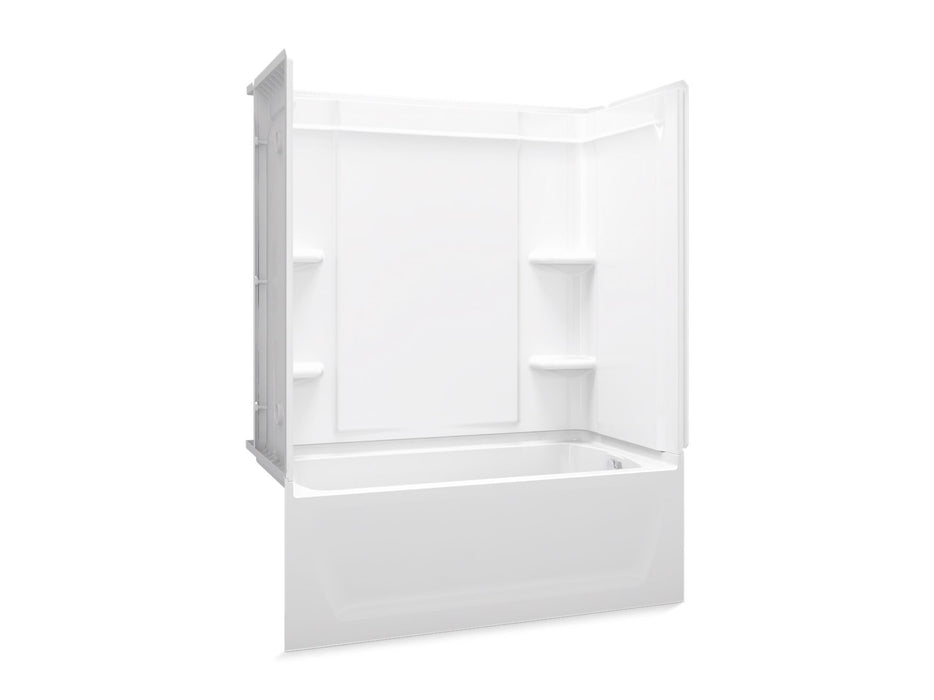 Sterling 71320122 Ensemble Medley 60" x 32" Vikrell® Bath/shower, Right Above-floor Drain, White