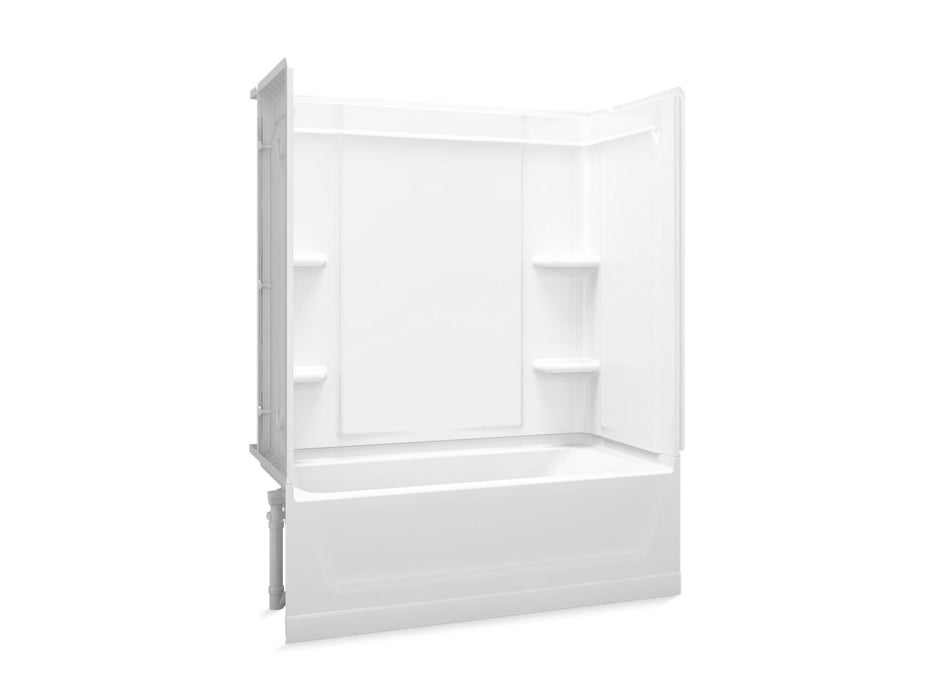 Sterling 71370112 Ensemble Medley 60" x 30" Vikrell® Bath/shower, Left Above-floor Drain, White