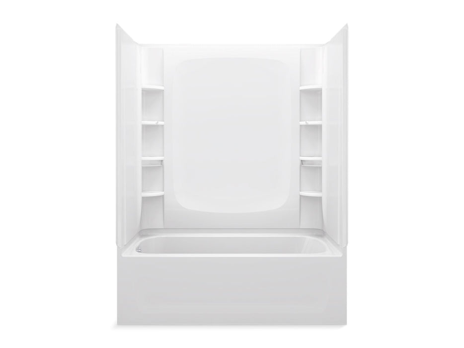 Sterling 71420110 STORE+ 60" x 32" Vikrell® Bath/shower, Left Drain, White