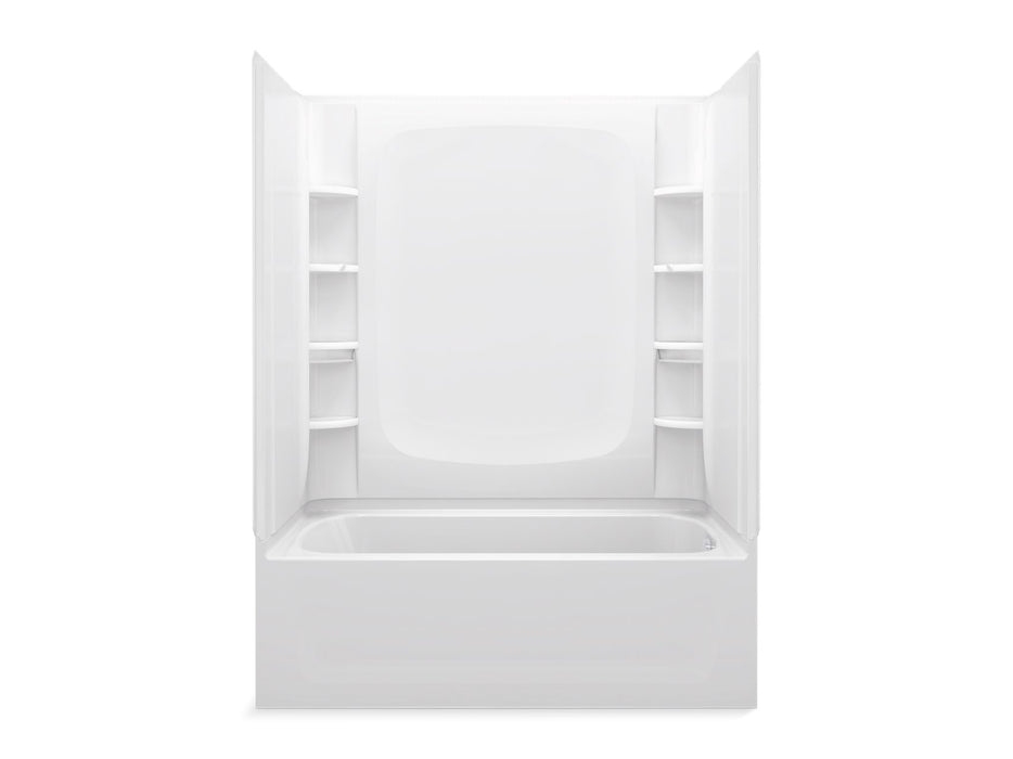 Sterling 71420126 STORE+ 60" x 32" Vikrell® Bath/shower with Aging in Place Backerboards, Right Drain, White
