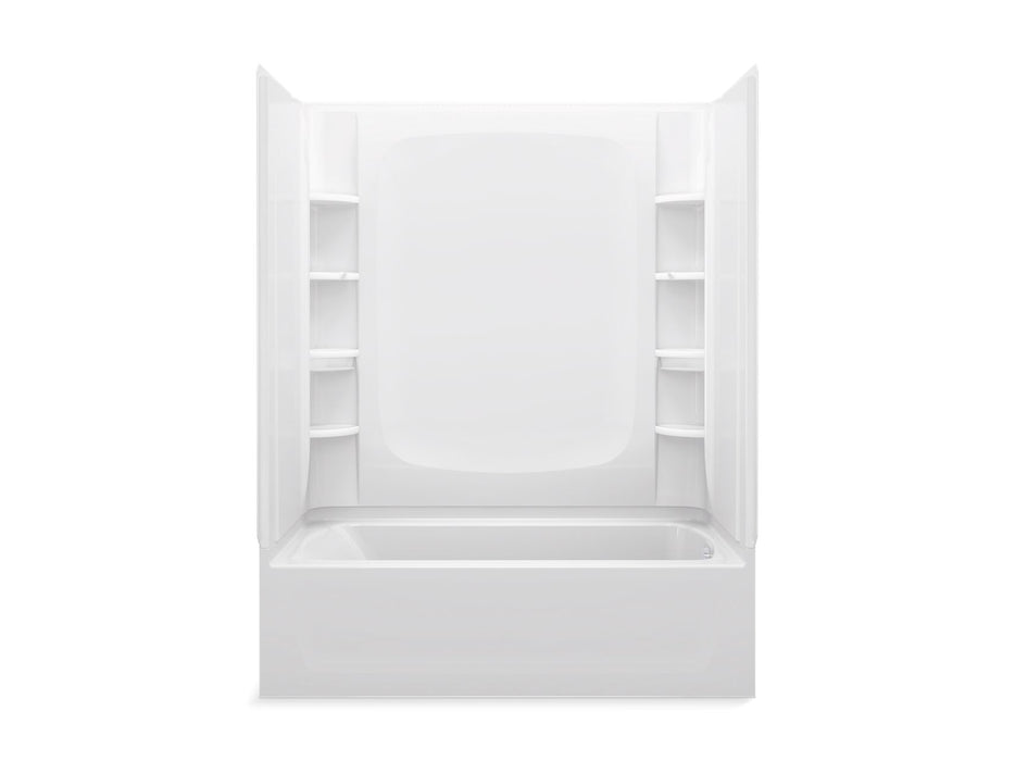 Sterling 71470122 STORE+ 60" x 30" Vikrell® Bath/shower, Right Above-floor Drain, White