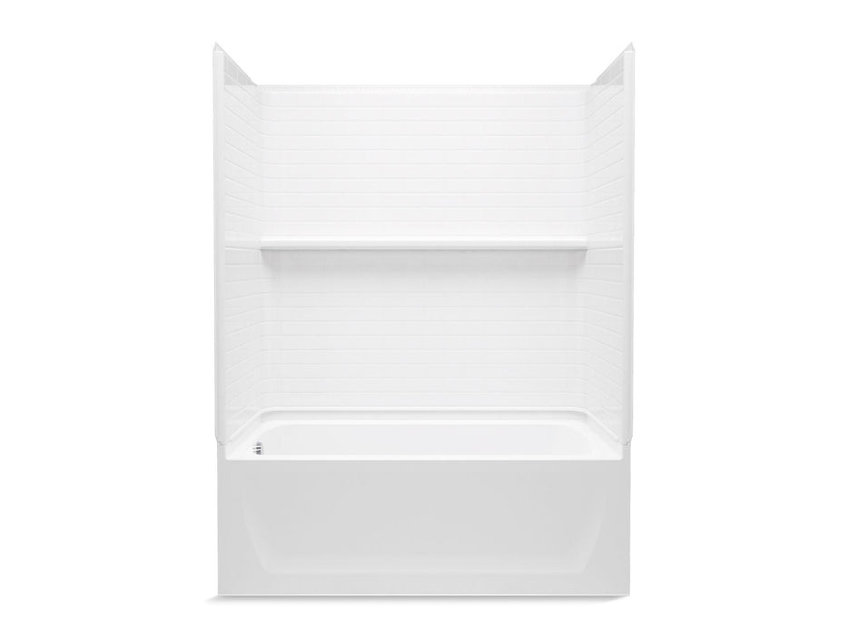 Sterling 71520112 Traverse 60" x 32" Vikrell® Bath/shower, Left Above-floor Drain, White