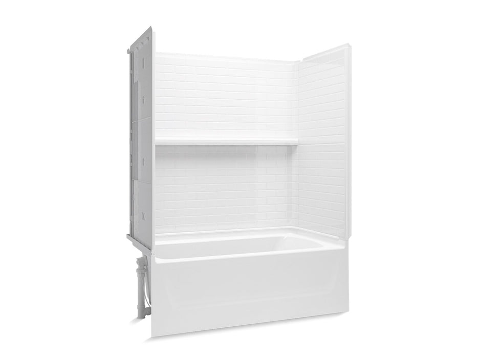 Sterling 71570112 Traverse 60" x 30" Vikrell® Bath/shower, Left Above-floor Drain, White