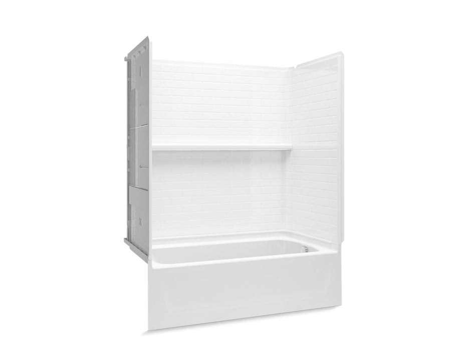 Sterling 71570126 Traverse 60" x 30" Vikrell® Bath/shower with Aging in Place Backerboards, Right Drain, White