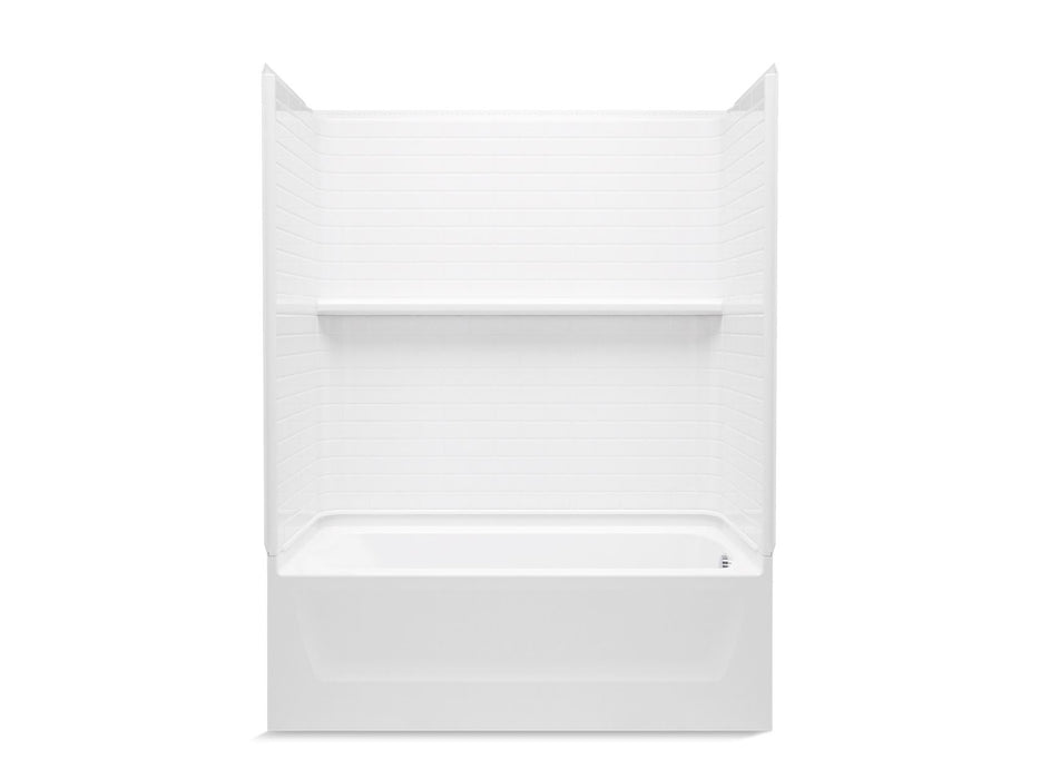 Sterling 71570128 Traverse 60" x 30" Vikrell® Bath/shower with Aging in Place Backerboards, Right Above-floor Drain, White