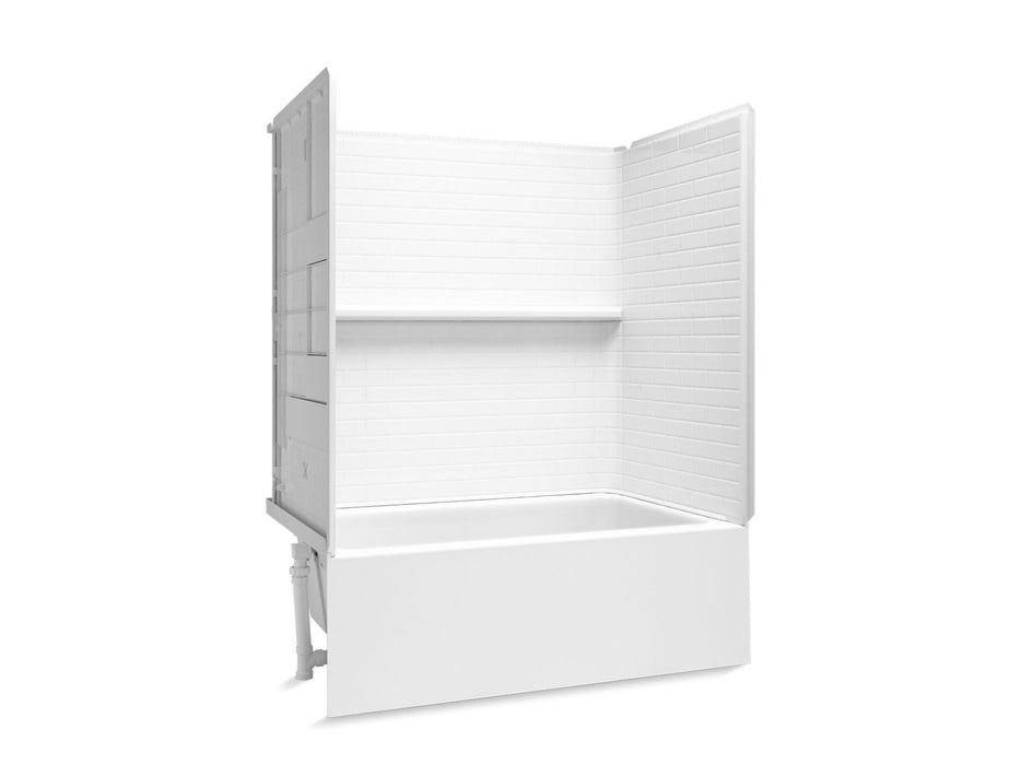 Sterling 71620118 Forum Traverse 60" x 36" Above-floor-drain Vikrell® Bath/shower with Aging in Place Backerboards, Left Drai