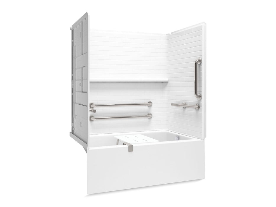 Sterling 71620127 Forum Traverse 60" x 36" Above-floor-drain Vikrell® Alcove Bath/shower with Aging in Place Backerboards, Gr