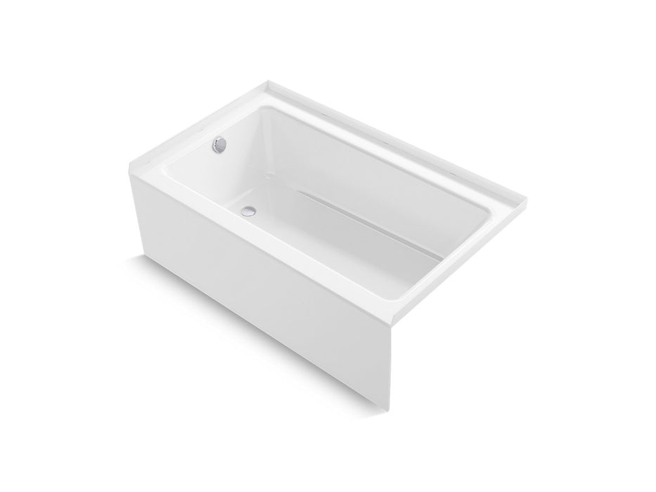 Sterling Forum 60" x 36" above-floor-drain Vikrell alcove bath, left drain - White