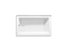 Sterling Forum 60" x 36" above-floor-drain Vikrell alcove bath, left drain - White