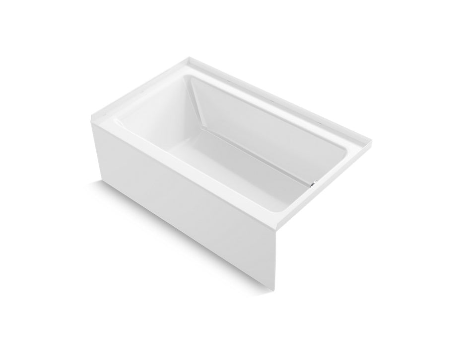 Sterling Forum 60" x 36" above-floor-drain Vikrell alcove bath, right drain - White
