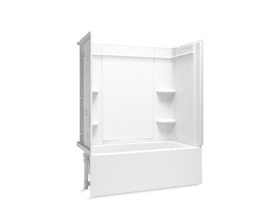 Sterling 71700118 Forum Medley 60" x 30" Above-floor-drain Vikrell® Bath/shower with Aging in Place Backerboards, Left Drain,