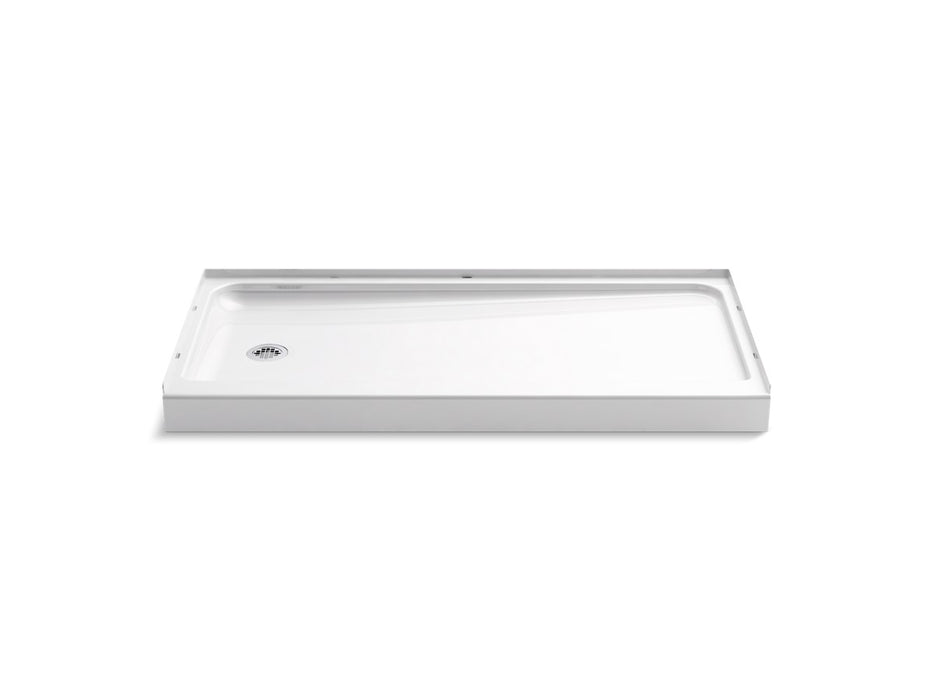 Sterling Ensemble 60" x 30" Vikrell shower base, left drain - White