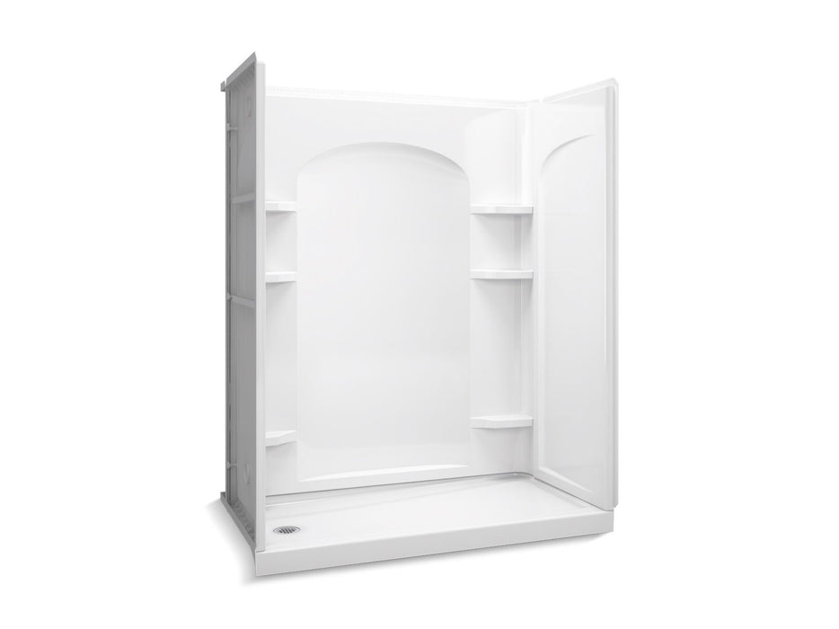 Sterling 72180110 Ensemble Curve 60" x 32" Vikrell® Shower, Left Drain, White