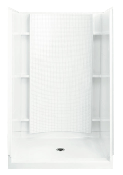 Sterling Accord 48" Vikrell shower back wall with Aging in Place backerboards - White