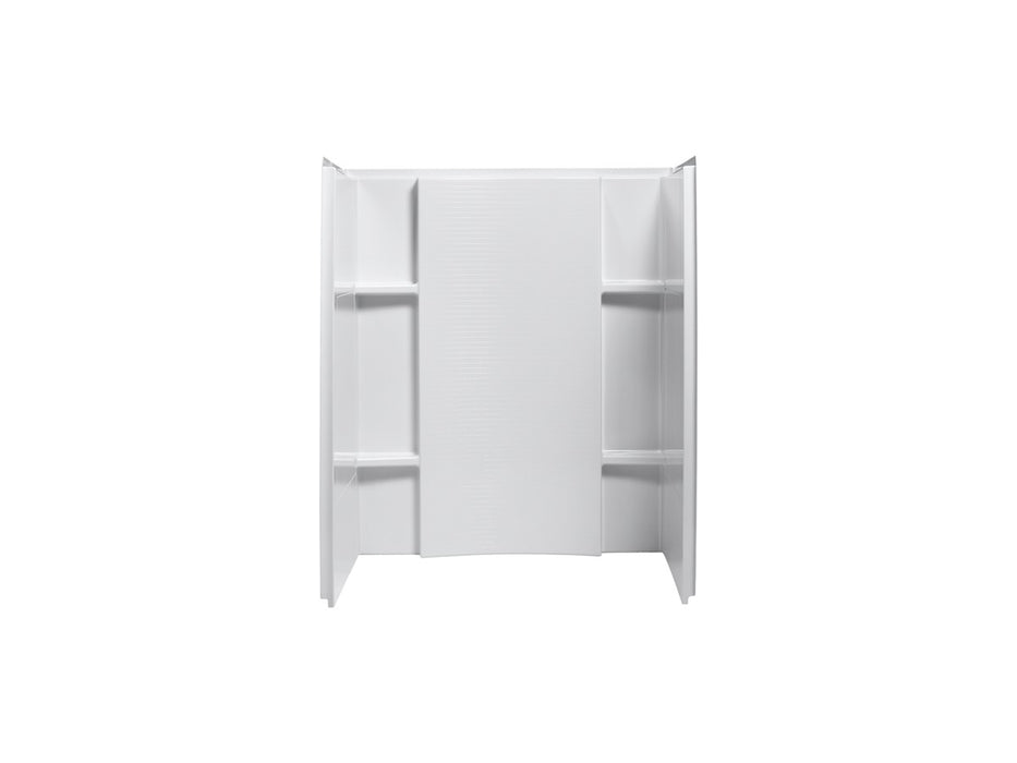 Sterling Accord 48" x 36" Vikrell seated shower wall set with Aging in Place backerboards - White