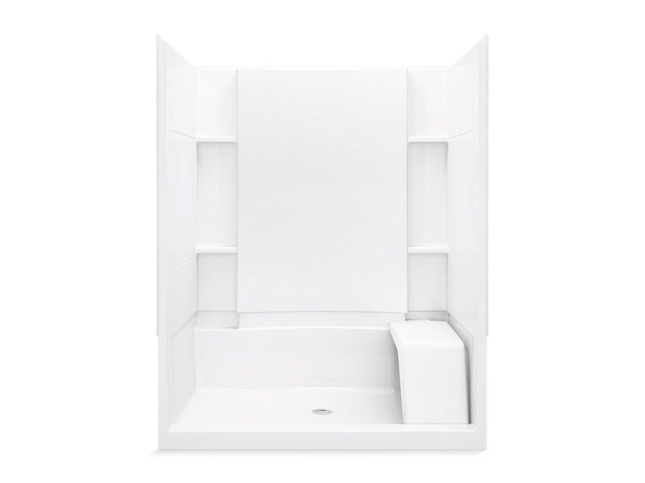 Sterling 72290100 Accord 60" x 36" Vikrell® Seated Shower, Center Drain, White