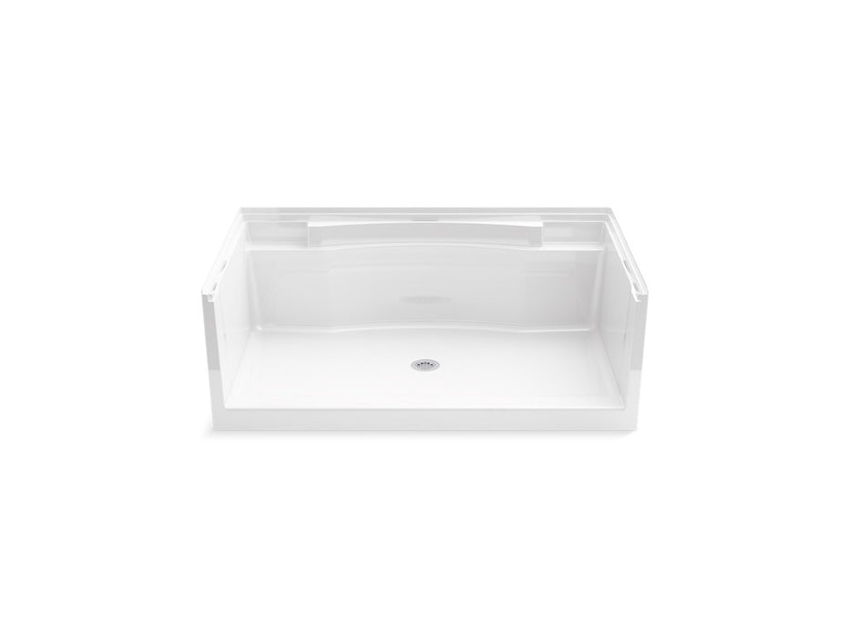 Sterling Accord 60" x 36" Vikrell seated shower base, center drain - White