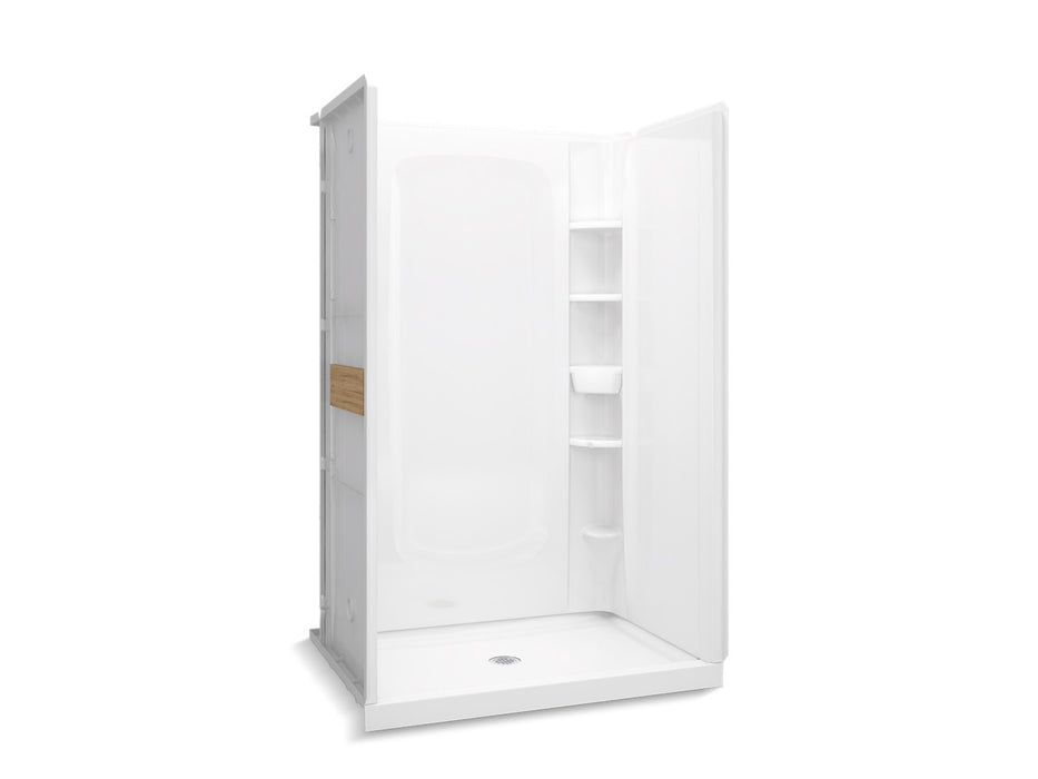 Sterling STORE+ 48" Vikrell shower back wall with Aging in Place backerboards - White