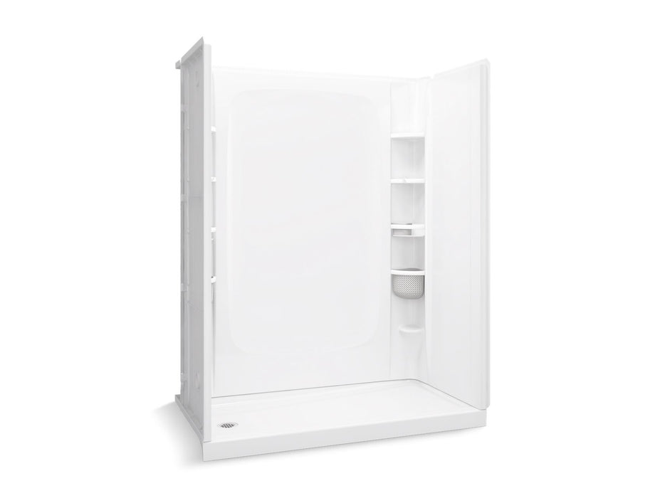 Sterling 72420110 STORE+ 60" x 32" Vikrell® Shower, Left Drain, White