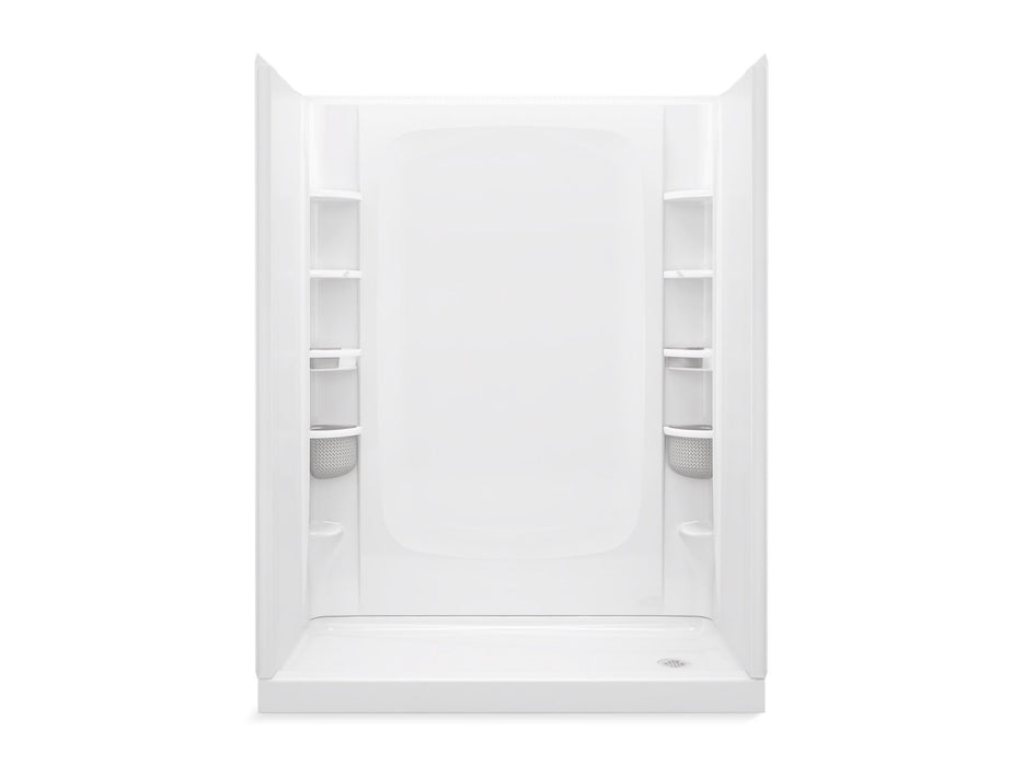 Sterling 72470126 STORE+ 60" x 30" Vikrell® Shower with Aging in Place Backerboards, Right Drain, White