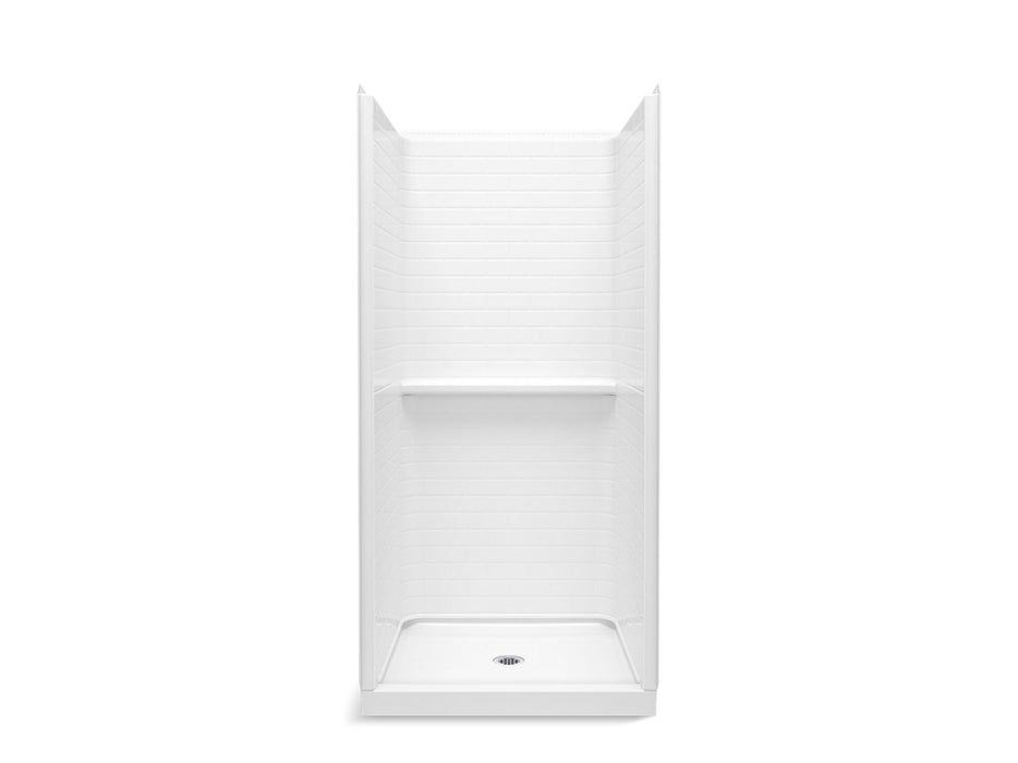 Sterling 72500106 Traverse 36" x 34" Vikrell® Shower with Aging in Place Backerboards, Center Drain, White
