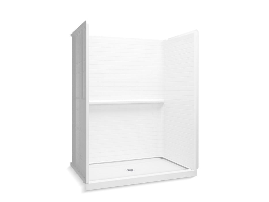 Sterling 72530100 Traverse 60" x 34" x 75" Vikrell® Shower, Center Drain, White
