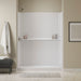 Sterling 72570116 Traverse 60" x 30" x 76-1/4" Vikrell® Shower with Aging in Place Backerboards, Left Drain, White